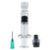 Measurement Mark Tip for CBD Oils EJuices Liquids Chemical (Gray Piston)1ml Luer Lock Syringe with 18G Needle Reusable